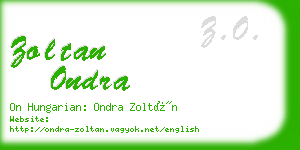 zoltan ondra business card